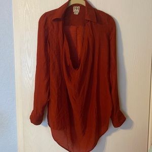 Haute Hippie Silk Cowl neck blouse